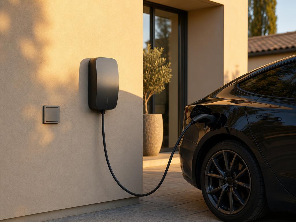 Installation d'une borne de recharge pour voiture électrique par un électricien QUALIFELEC près de Deauville